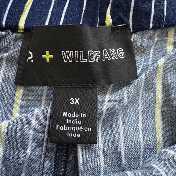 BP. The Label Nordstrom Striped womens Shorts Navy Yellow White 3X Elastic Waist - Picture 5 of 14